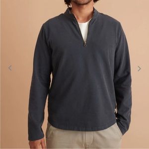 MARINE Layer Sean Quarter Zip Pullover in Asphalt